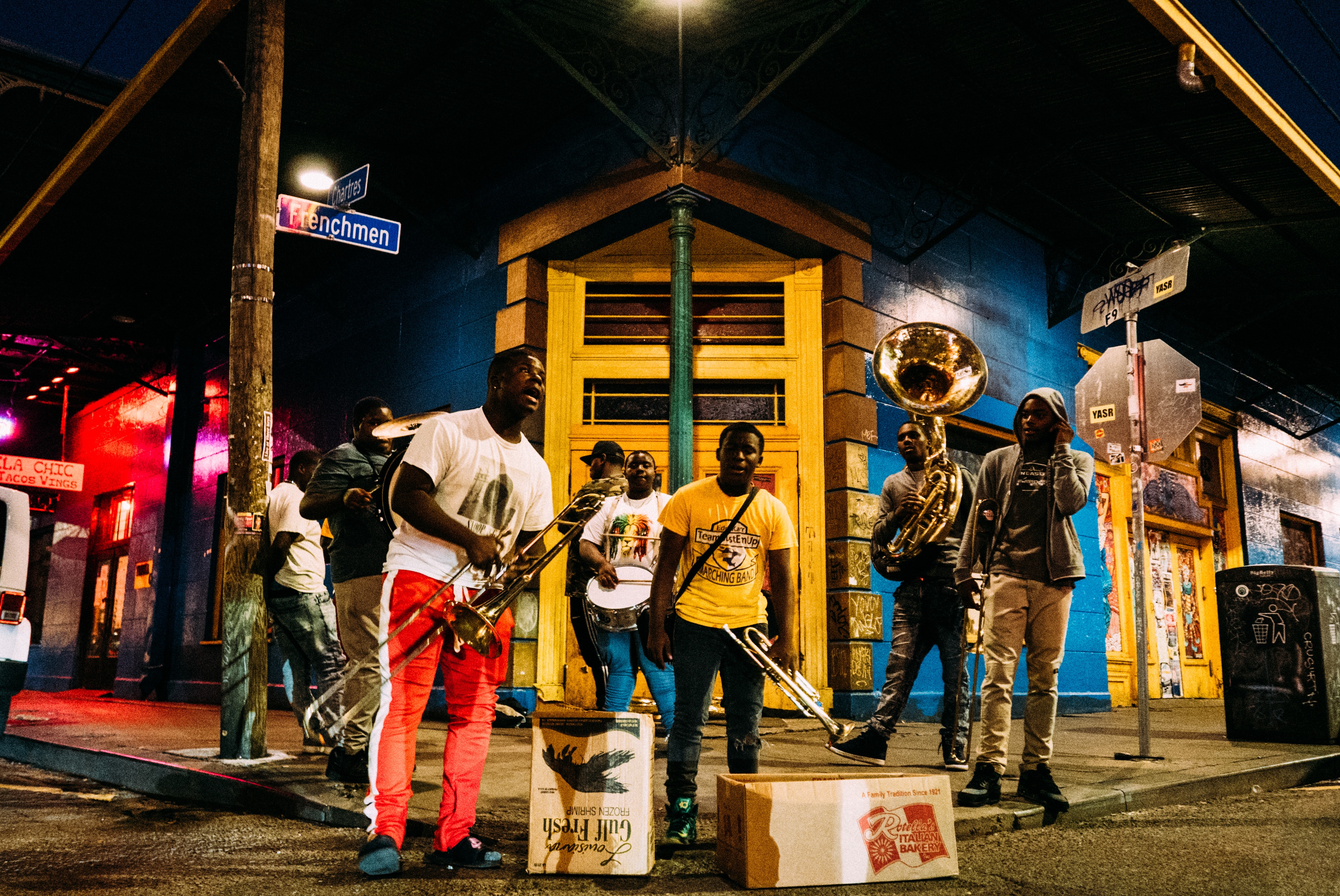 local band playing live music on frenchmen st. in new orleans